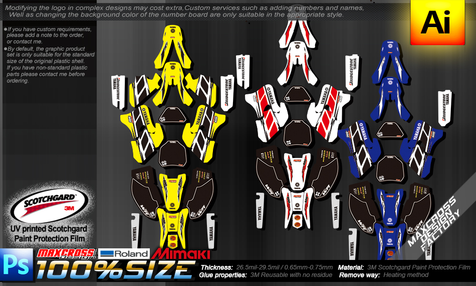 YAMAHA WR / YZ 400F/250F/426F 1998-2002' YHM STYLE